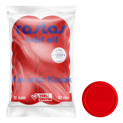 Rastaş Paketli 10 adet Kavanoz Kapağı - Kırmızı - 82 mm