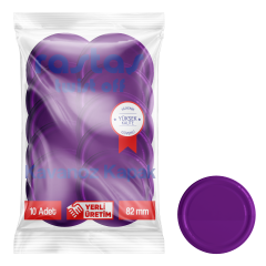 Rastaş Paketli 10 adet Kavanoz Kapağı - Mor - 82 mm