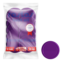 Rastaş Paketli 10 adet Kavanoz Kapağı - Mor - 82 mm