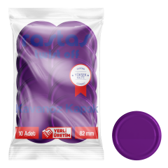 Rastaş Paketli 10 adet Kavanoz Kapağı - Mor - 82 mm