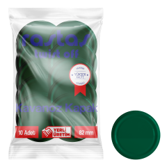 Rastaş Paketli 10 adet Kavanoz Kapağı -Zümrüt Yeşili - 82 mm