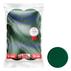 Rastaş Paketli 10 adet Kavanoz Kapağı -Zümrüt Yeşili - 82 mm