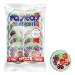 Rastaş Paketli 10 adet Kavanoz Kapağı -Meyveli - 82 mm