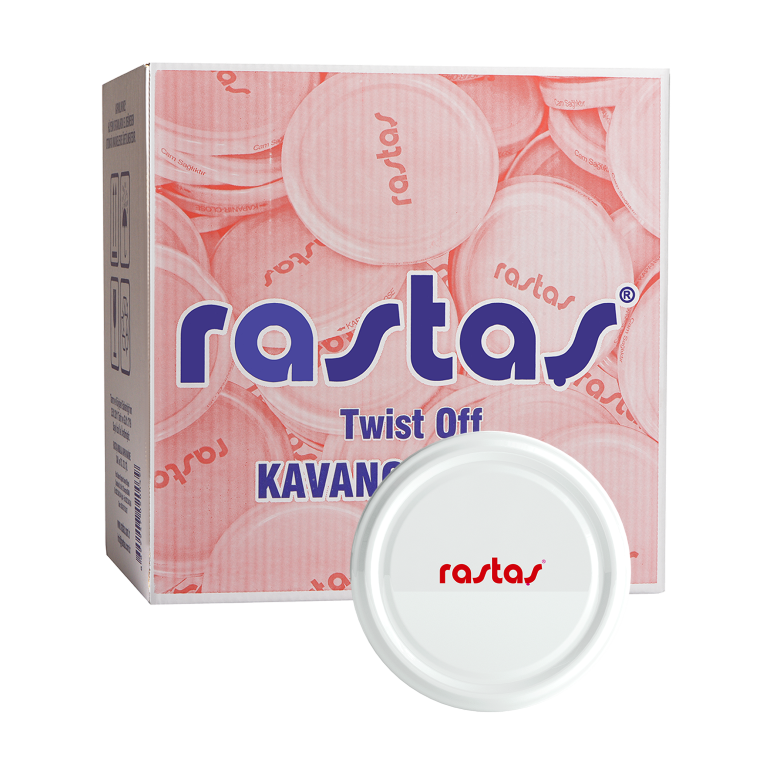 KOLİDE RASTAŞ DESENLİ 82 MM BEYAZ KAVANOZ KAPAĞI - (500 ADET/ 82 MM)