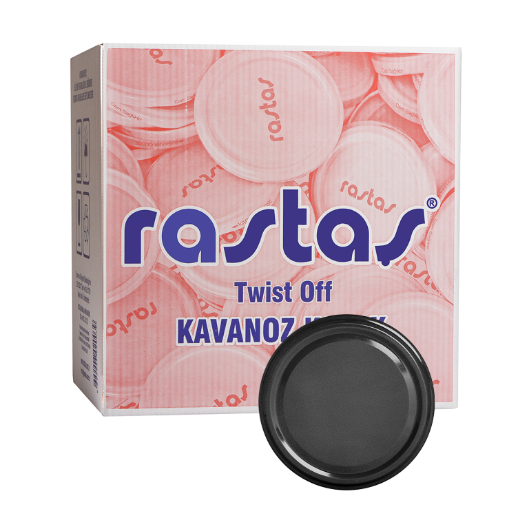 KOLİDE SİYAH RENK 63 MM DERİN KAVANOZ KAPAĞI-(600 ADET/ 63 MM DERİN)